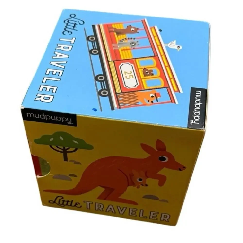 Little Traveler Board Book Set 4 Mini Books Landmarks Food Animals VGUC